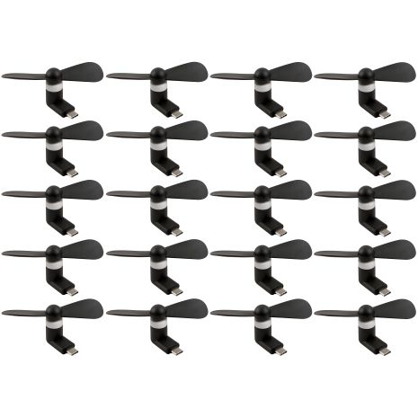 Чёрный мобильный вентилятор Type-C, от телефона, повербанка, ноутбука, 50шт в комплекте