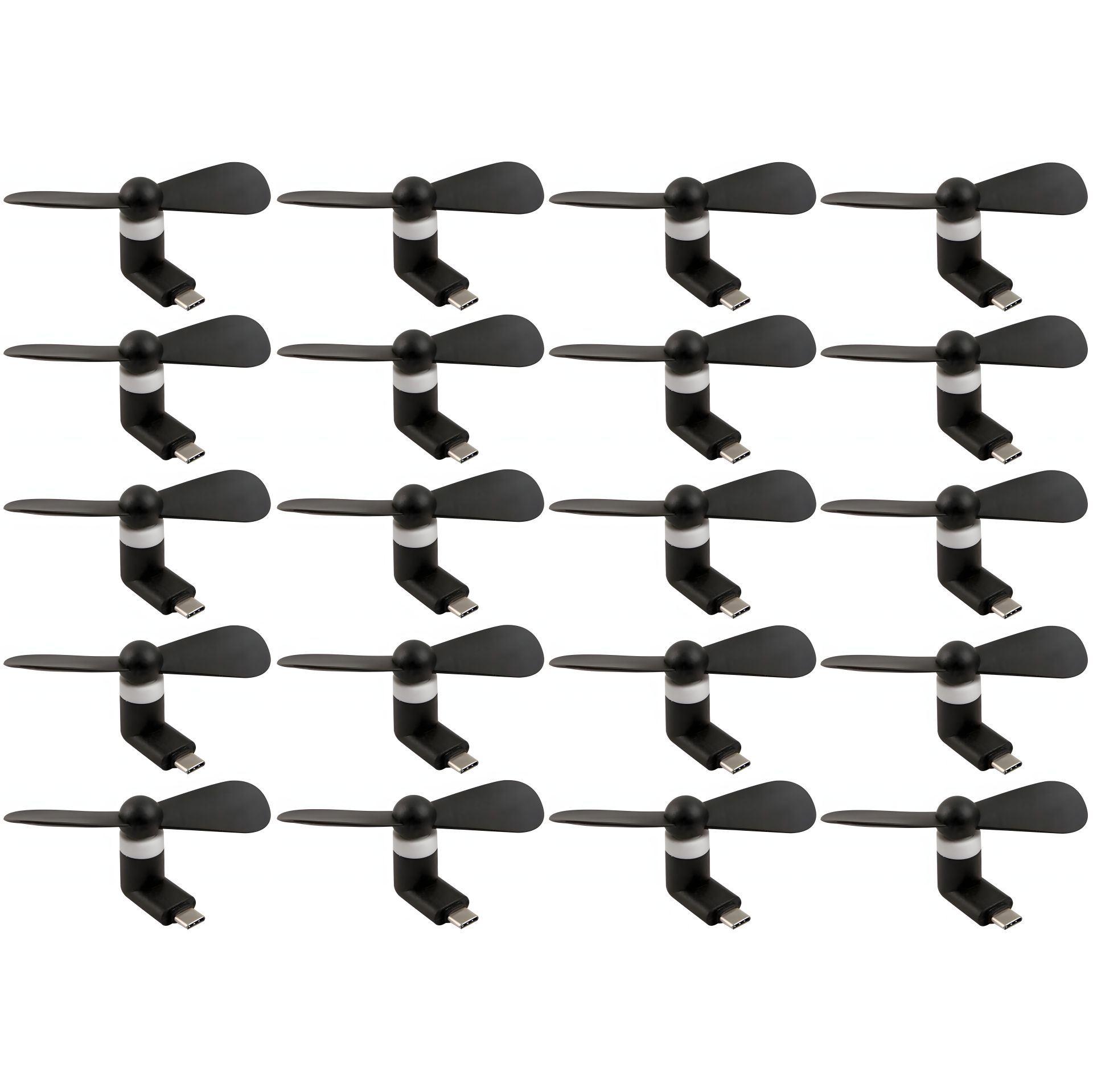 Черный вентилятор с Type-C, для ноутбуков и повербанков, комплект на 100 штук Черный вентилятор с Type-C, для ноутбуков и повербанков, комплект на 100 штук