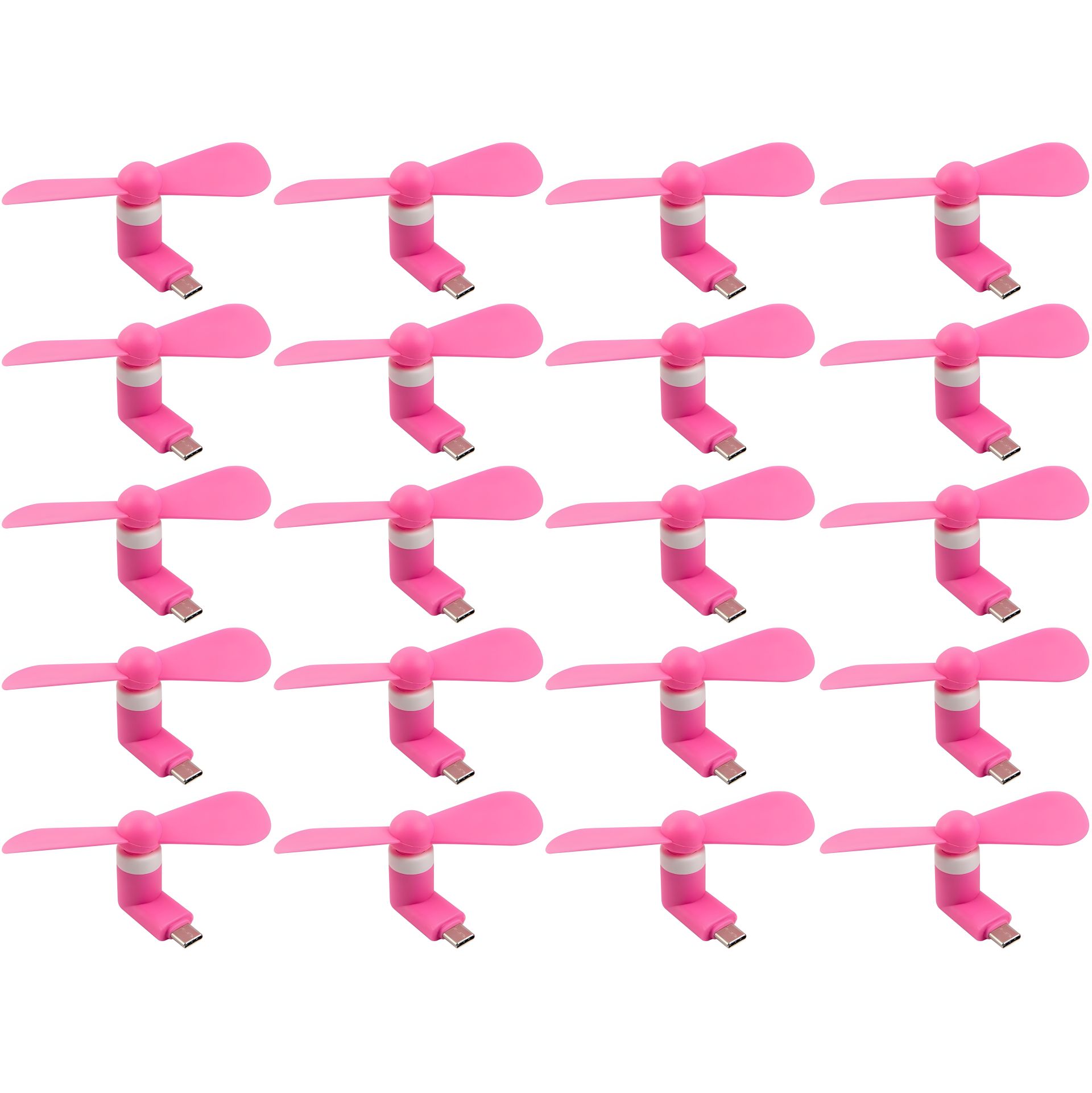 Комплект из 100 розовых вентиляторов с Type-C для ноутбуков и телефонов Комплект из 100 розовых вентиляторов с Type-C для ноутбуков и телефонов