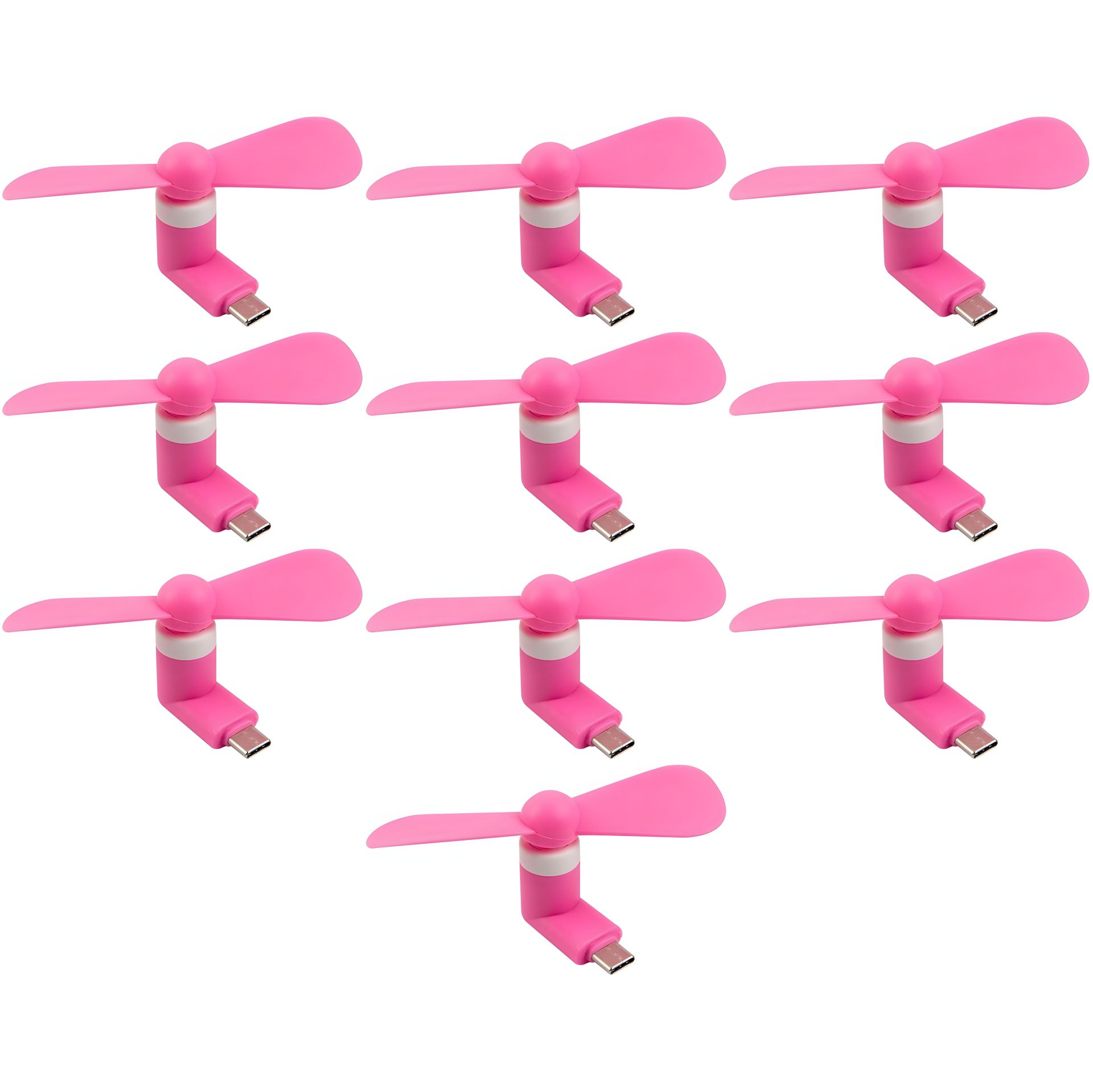 Вентилятор Type-C розового цвета, для телефона и повербанка, набор из 10 штук Вентилятор Type-C розового цвета, для телефона и повербанка, набор из 10 штук