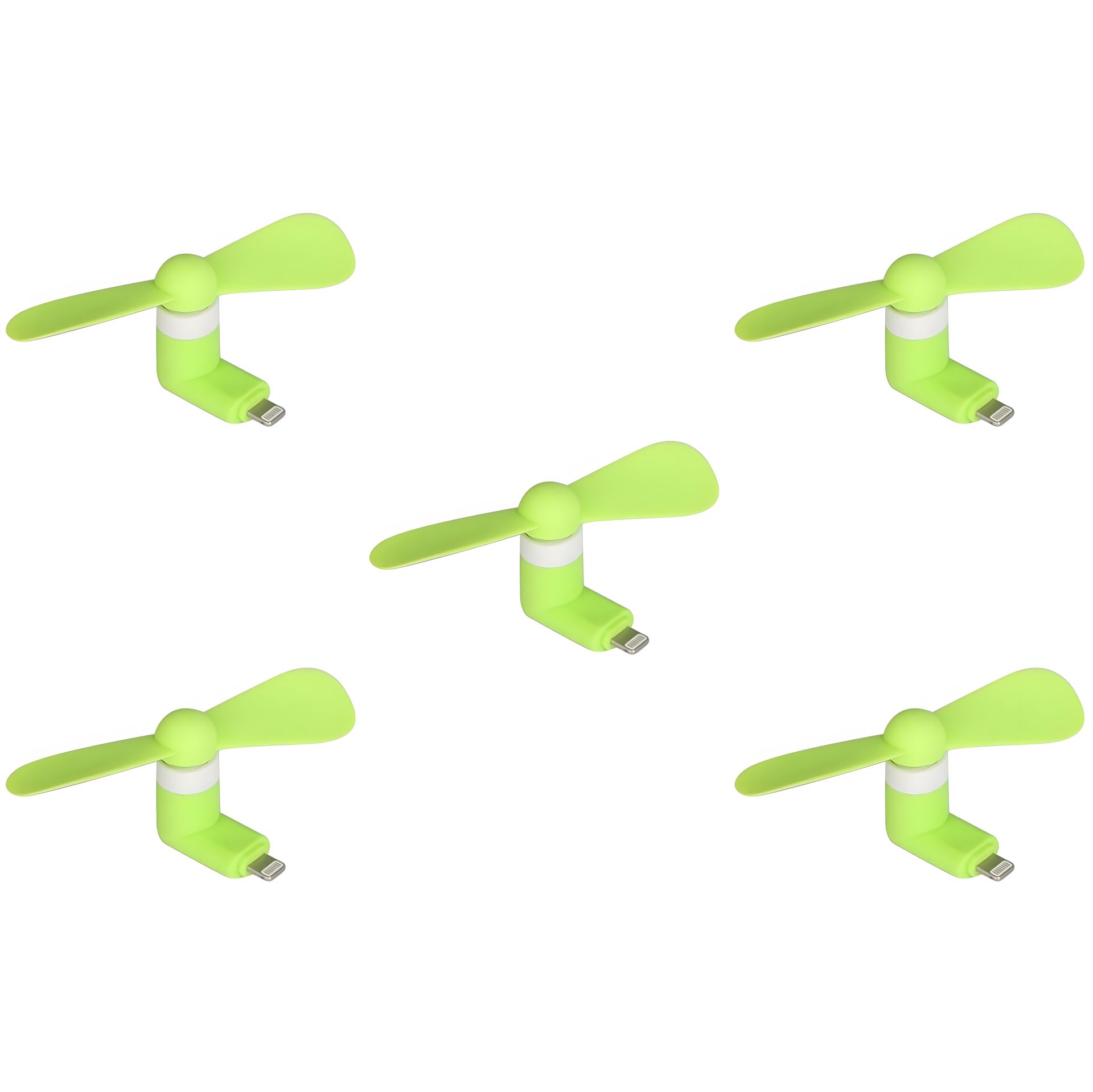 Зелёный мобильный вентилятор Lightning, упаковка из 5шт Зелёный мобильный вентилятор Lightning, упаковка из 5шт