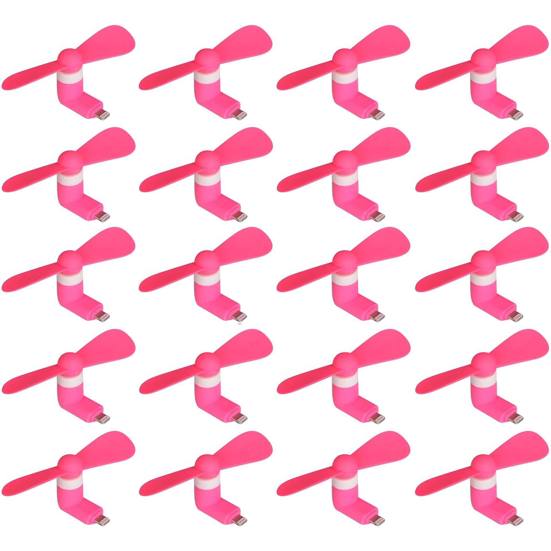 Розовый мобильный вентилятор Lightning, комплект из 20шт Розовый мобильный вентилятор Lightning, комплект из 20шт