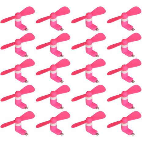 Розовый мобильный вентилятор Lightning, комплект из 100шт