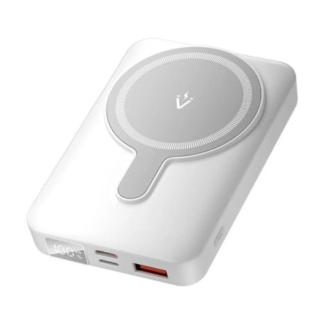 Повербанк Vention, 10000mAh, Magnetic Wireless, Type-C, Lightning, USB-A, 22.5W, LED Display, White (FHTW0)