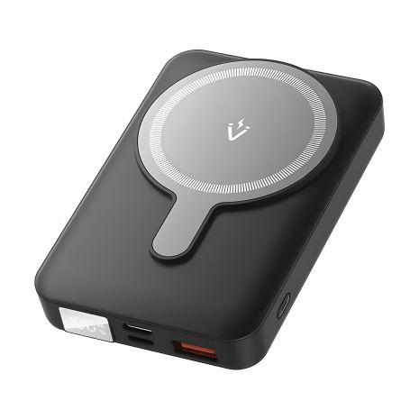 Повербанк Vention 10000mAh, черный, LED дисплей, USB-C + Lightning + USB-C + USB-A + магнитная беспроводная зарядка, мощность 22.5W (FHTB0)