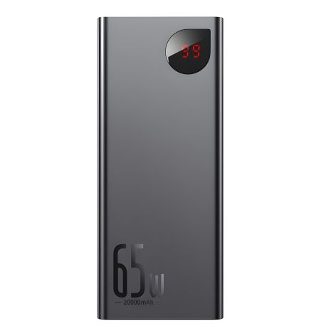 Живлення Baseus Adaman, металевий дисплей, швидка зарядка, 20000mAh, 65W, чорний, PPIMDA-D01