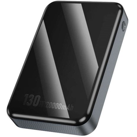 Повербанк HOCO Q30A Fast charge 130W power bank(20000mAh) Metal Gray