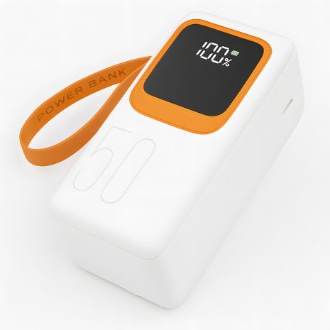 Повербанк DENMEN DP32, білий, 50000mAh, 4.5A, 22.5W, з лампою