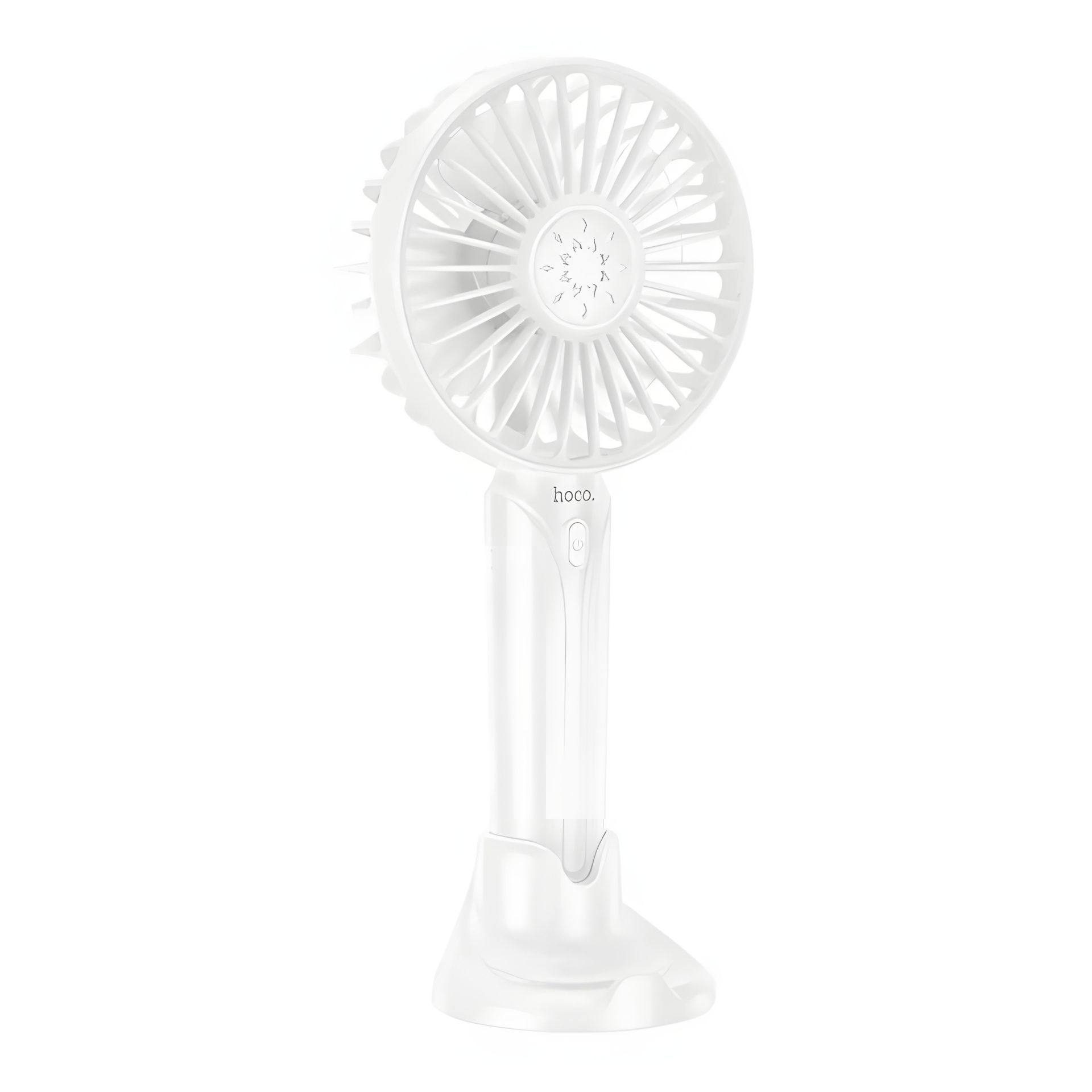 Портативный вентилятор HOCO DF07 1200mAh с подставкой для телефона, белый Портативный вентилятор HOCO DF07 1200mAh с подставкой для телефона, белый