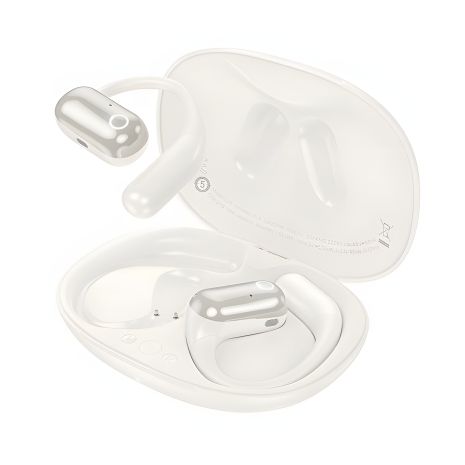 HOCO EA6 Melody бездротові навушники open true wireless BT headset, BT5.4, 60mAh, 450mAh, 6h, Milky White