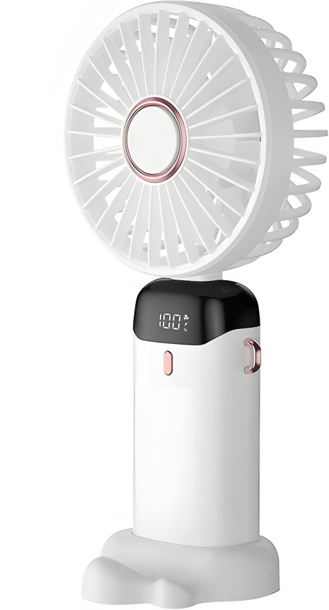 Ручной вентилятор N15 аккумуляторный 1800mAh с подставкой под телефон портативный type-c White Ручной вентилятор N15 аккумуляторный 1800mAh с подставкой под телефон портативный type-c White