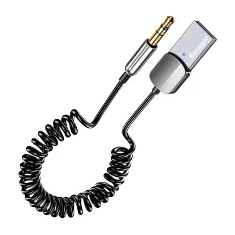 Bluetooth ресивер Essager EB01, AUX, BT5.0, 1.1m, Black