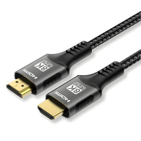 HDMI Cable 2.1 4K 144Hz HDR (2K 240Hz, 8K 60Hz) 48Gbps, eARC, 3m(300cm), Metal, Nylon-Braided, Black-Grey HDMI Cable 2.1 4K 144Hz HDR (2K 240Hz, 8K 60Hz) 48Gbps, eARC, 3m(300cm), Metal, Nylon-Braided, Black-Grey