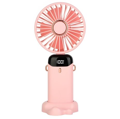 N15 portable rechargeable handheld fan with phone stand, 1800mAh Type-C Pink N15 portable rechargeable handheld fan with phone stand, 1800mAh Type-C Pink