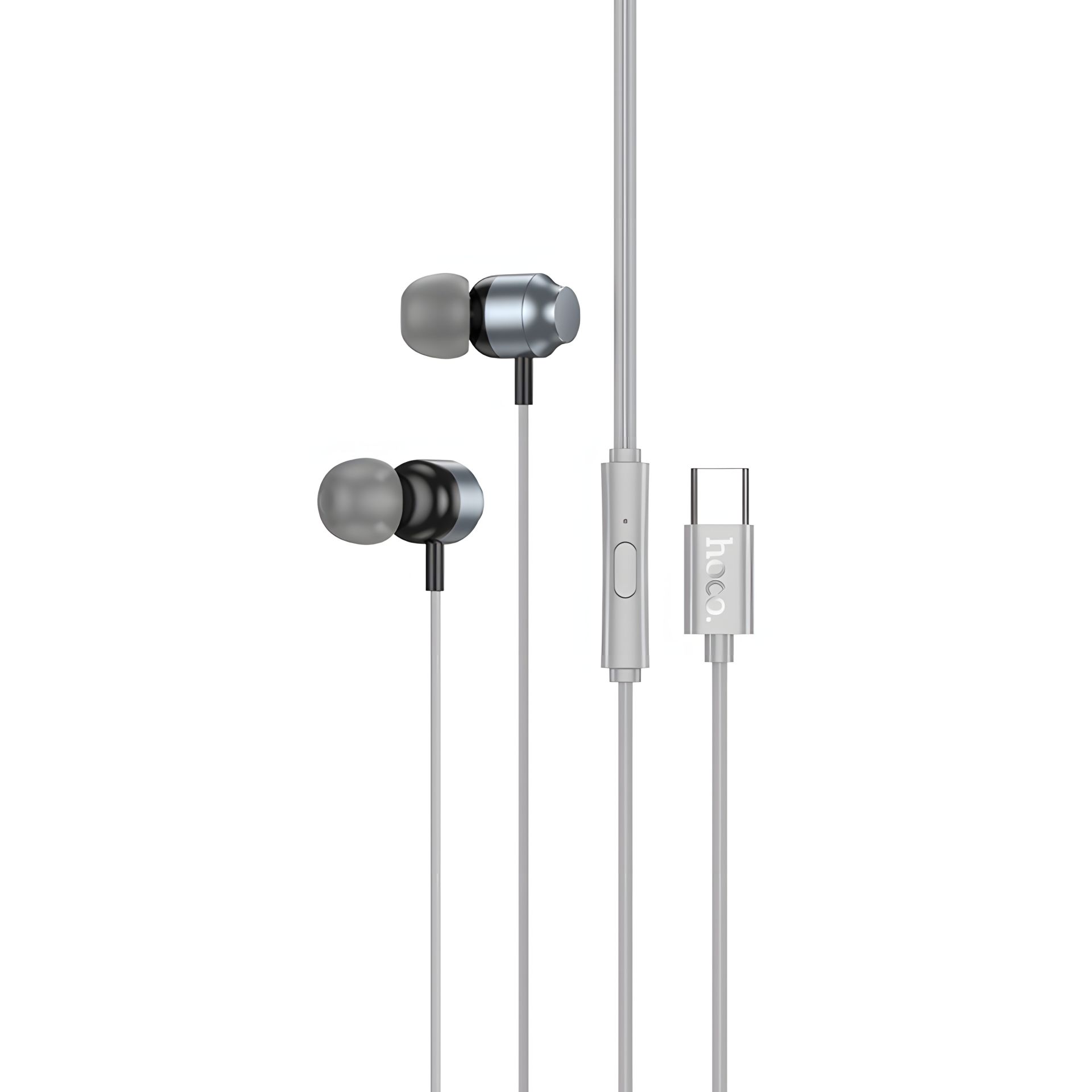 Металлические вакуумные наушники Hoco M122 Type-C серые Металлические вакуумные наушники Hoco M122 Type-C серые