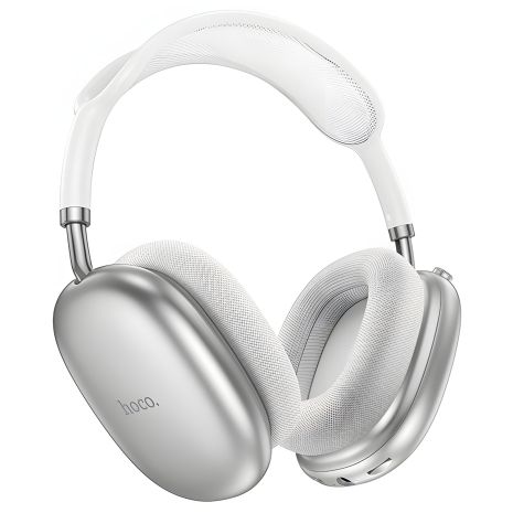 Навушники бездротові HOCO W55 Pleasing, BT5.4, AUX, TF, 800mAh, 90 год, срібні Навушники бездротові HOCO W55 Pleasing, BT5.4, AUX, TF, 800mAh, 90 год, срібні