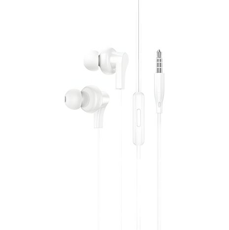 Вакуумные наушники Hoco M114 белые с микрофоном