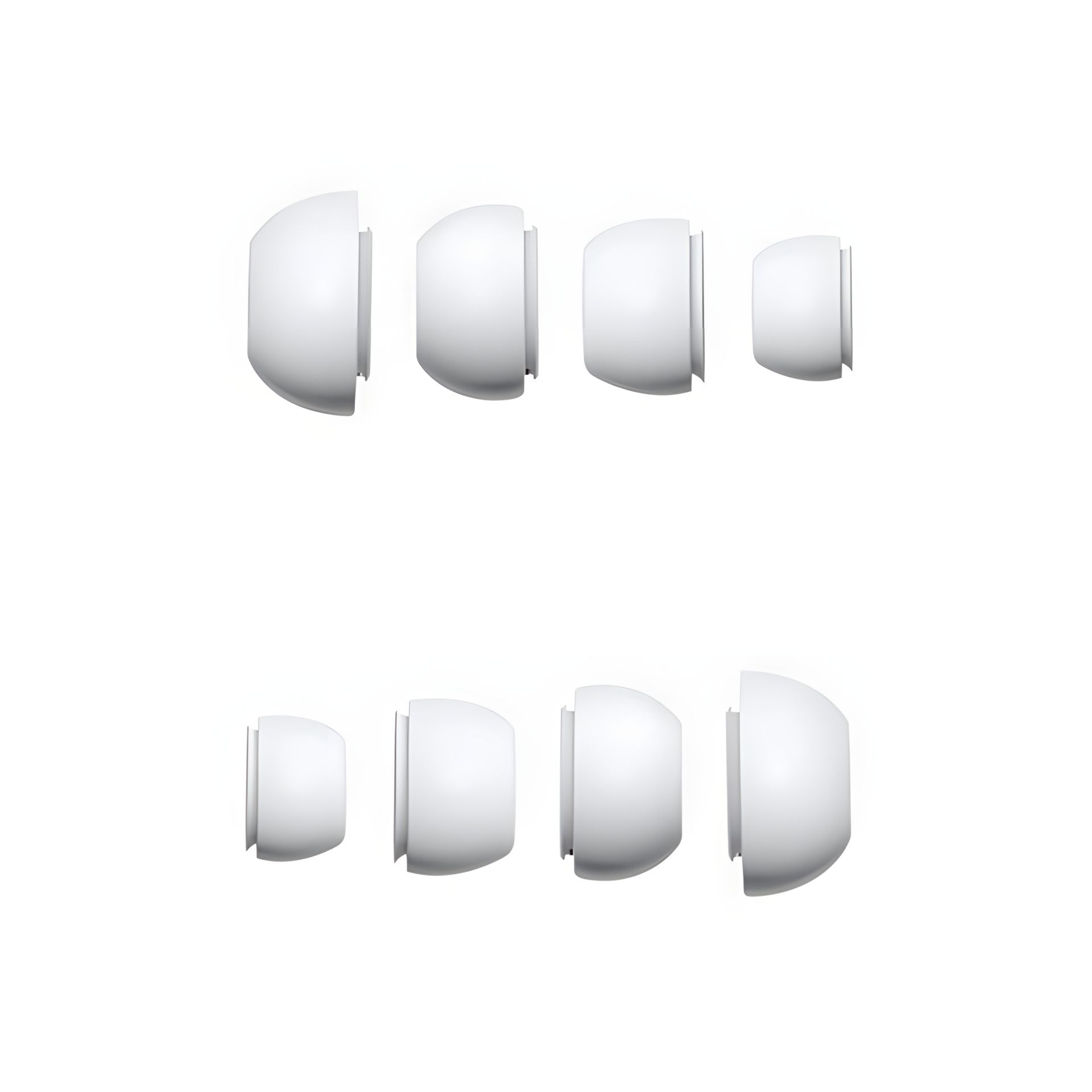 Комплект амбушюр для AirPods Pro 1-2, 4шт (XS, S, M, L), силиконовые, белые Комплект амбушюр для AirPods Pro 1-2, 4шт (XS, S, M, L), силиконовые, белые