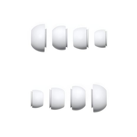 Комплект амбушюр для AirPods Pro 1-2, 4шт (XS, S, M, L), силиконовые, белые