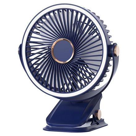 Вентилятор акумуляторний, портативний, з прищіпкою, 5W, 1200mAh, 12h, Blue