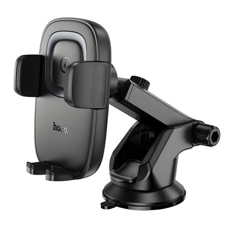 Hoco HW32 Car Holder with Wireless Charger, 15W, Black Metal Gray