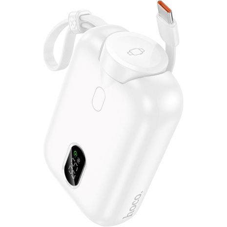Повербанк Hoco J130 Peak with watch charging cable, PD20W, 10 000mAh, White Повербанк Hoco J130 Peak with watch charging cable, PD20W, 10 000mAh, White