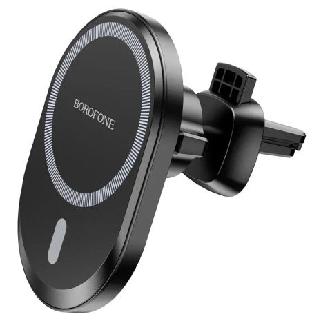 Автотримач із бездротовою зарядкою Borofone BH201, Magnetic Wireless, 15W, Чорний Автотримач із бездротовою зарядкою Borofone BH201, Magnetic Wireless, 15W, Чорний