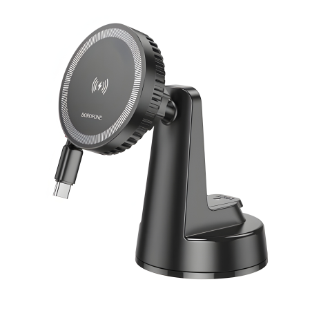 Беспроводной автодержатель Borofone BH208 Mona Magnetic 15W, черный