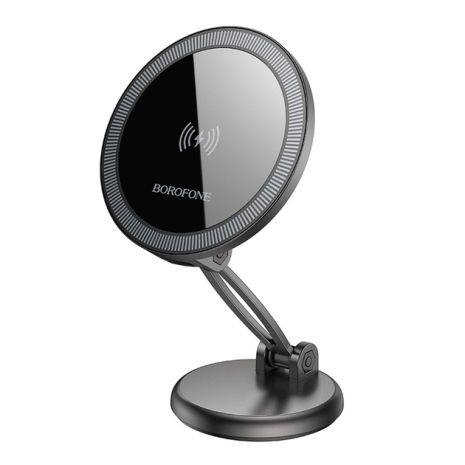 Автодержатель Borofone BH218 Magnetic Wireless 15W Серый