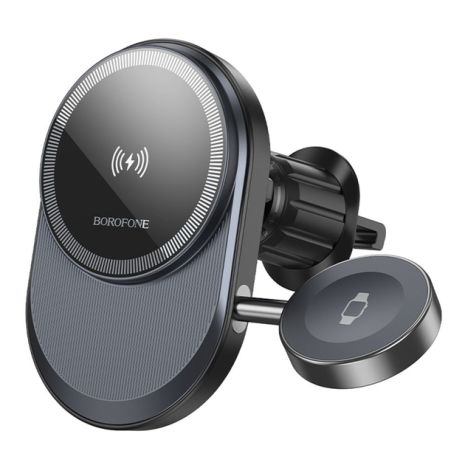 Автодержатель Borofone BH219 Fine 2-in-1 Magnetic Wireless 15W Черный