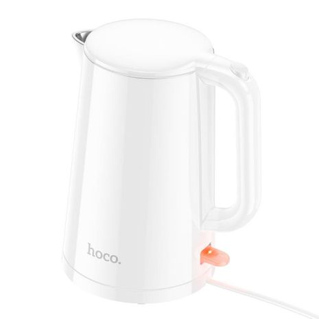 Електрочайник HOCO HE11, 1.7L, 1500-1800W, 0.75m, electric kettle (EU) White