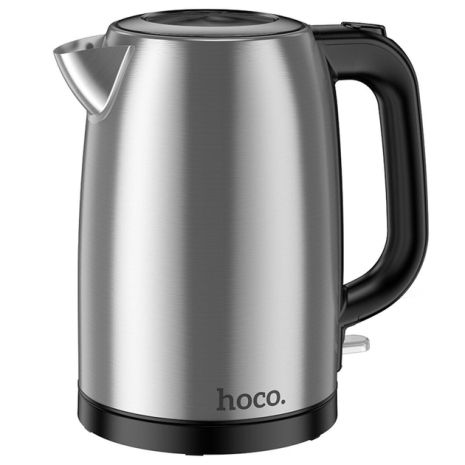 Електрочайник HOCO HE12, 1.7L, 1850-2200W, Stainless Steel Electric Kettle (EU) Stainless Steel