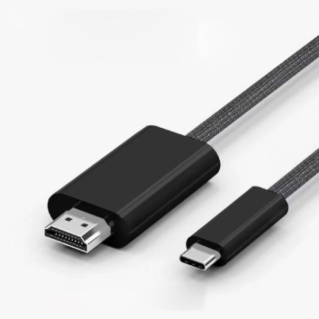Кабель адаптер Type-C to HDMI 4K 30Hz, 2K 75Hz 1.8m, пластик, нейлон, Black (TH001-PN18K-430)