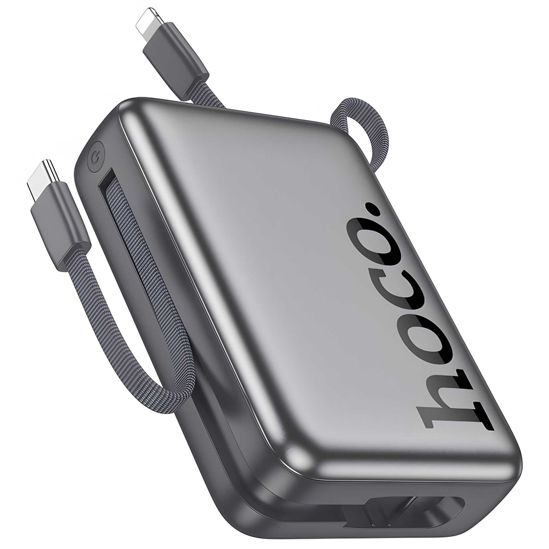 Hoco Q39 20000mAh Powerbank 22.5W + PD 20W + cable 2-in-1 Type-C/Lightning Metal Grey Hoco Q39 20000mAh Powerbank 22.5W + PD 20W + cable 2-in-1 Type-C/Lightning Metal Grey