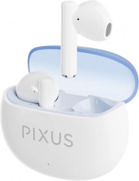 Навушники Pixus Spase, TWS, BT5.3, 80mAh/480mAh, 6h білий UA UCRF