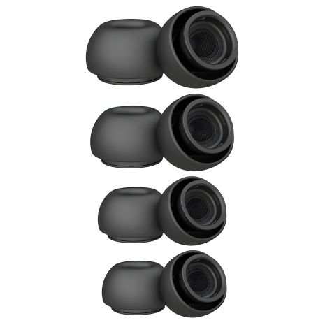 Комплект силиконовых амбушюр для AirPods Pro 1-2, 4шт (XS, S, M, L), черные Комплект силиконовых амбушюр для AirPods Pro 1-2, 4шт (XS, S, M, L), черные