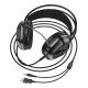 Ігрові дротові навушники Borofone BO110 Fight, USB, 3.5mm, 2m, чорні
