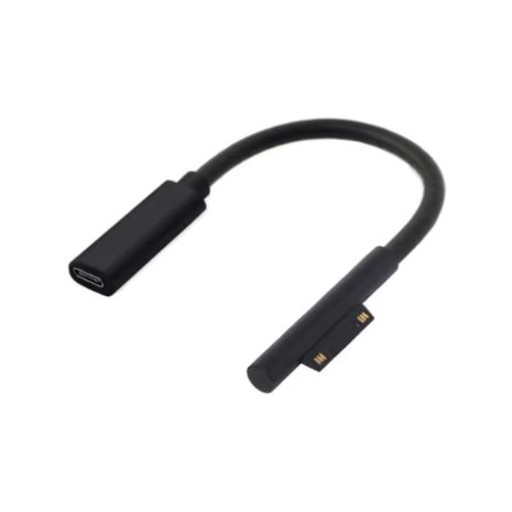 Адаптер Microsoft Surface - Type-c (F), PD 15V 3A, For Surface Pro 3, 4, 5, 6, 7, 8, Go 1, 2, 3, Laptop 1, 2, 3, 4, Book 1, 2, Black