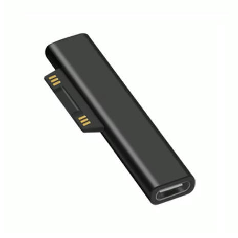 Адаптер-перехідник Type-C (F) to Microsoft Surface, PD 15V 3A, For Surface Pro 3, 4, 5, 6, 7, 8, Go 1, 2, 3, Laptop 1, 2, 3, 4, Black