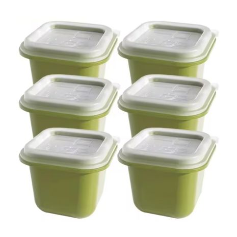 Форми для льоду, окремі кубики 46x54mm, комплект 6шт з кришкою, green