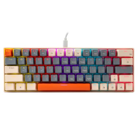 Ігрова клавіатура T-Wolf T70, LED, Red Switch, TypeC, 2.4GHz, BT5.1, 2000mAh, 6-8h, білий, синій Ігрова клавіатура T-Wolf T70, LED, Red Switch, TypeC, 2.4GHz, BT5.1, 2000mAh, 6-8h, білий, синій