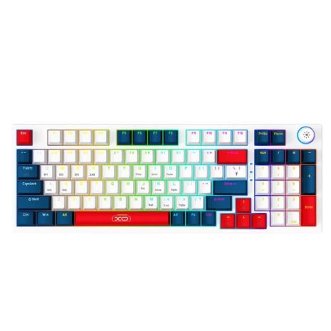 Клавиатура Игровая беспроводная XO KB-08 Wireless Tri-mode 96-key Mechanical Белый+синий+красный