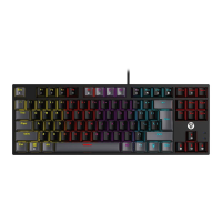 Клавиатура Игровая Fantech ATOM MK876V2 Blue Switch Черный/Серый