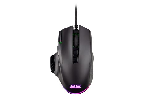 MG330 Gaming миша, дротова, 2E RGB, 800-6400DPI, USB, Black UA UCRF, 1.8m