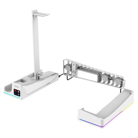 Док-станція PS5 Slim Ipega Charge Stand Disc, Digital PG-P5S039 (PS5 Edge Controller Compatible), RGB, Fan, USB 3.0, білий