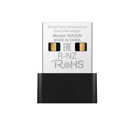 WiFi адаптер USB Mercusys MA20N, AC650, 2.4GHz, 5GHz, 200mbps, 433mbps, UA UCRF WiFi адаптер USB Mercusys MA20N, AC650, 2.4GHz, 5GHz, 200mbps, 433mbps, UA UCRF
