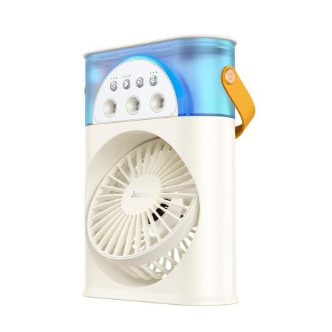 Whale вентилятор-зволожувач HOCO DF11, 2-in-1 Humidifier multi-function, 4000mAh, 3 speed, Abbient Light, 10h, Молочно білий