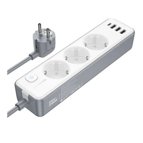 Подовжувач мережевий Borofone BAC9, PD20W, 1C3A, EU, 3м, Білий
