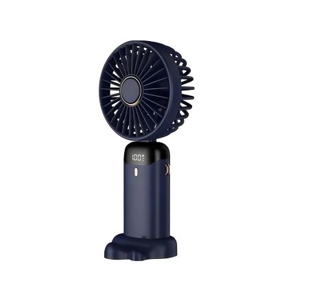 Ручной вентилятор N15 Blue портативный с подставкой под телефон, аккумулятор 1800mAh, Type-C