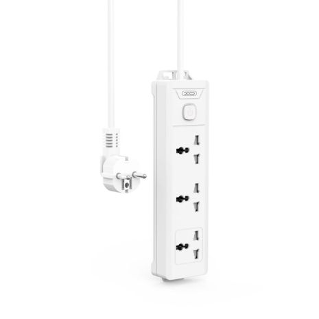 Подовжувач мережевий XO WL17, 3AC, 2500W, 2м, білий